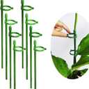Belit 8 Pack Small Plant Support Plant Stakes, Adjustable Garden Single Stem Support Stake, Planter Support Ring for Orchid, Rose, Peony, Peppers and More, 12 inch
