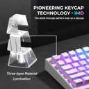 HITIME XVX Shine Through Keycaps with IMD Tech, Custom Keycaps 60 75 100 Percent, White Key Cap Set OEM Profile,118 Keys Side Printed for Mechanical Keyboard, Topographic