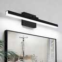 IZORRO Modern Bathroom Vanity Light 24 inch, Rotatable, 16W Dimmable Led Bathroom Light Fixture Over Mirror, Black Vanity Light Bar (Cool White 6000K)