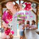 Pink & Rose Gold Cow Print Balloon Arch, Disco Boot Foil Balloons, 111Pcs Cowgirl Bachelorette Party Decorations Kit - 'Lets Go Girls' Banner - Perfect for Last Rodeo, Western, & Bachelorette Parties
