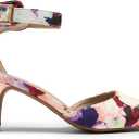 DREAM PAIRS Kitten Heel Low Heel for Women Closed Pointed Toe Pumps Wedding Party Sexy Dress Shoes Lowpointed, 9, Floral