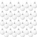 36 Pcs 1.57 inches Matte White Christmas Ball Christmas Tree Ornaments Christmas Tree Pendants Xmas Shiny Balls Baubles Set for Christmas Tree Hanging Wreath Garland DecorationsMatte White