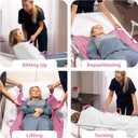 Improvia Positioning Bed Pad, with 8 Reinforced Handles, Quick-Drying, Washable, Waterproof, for Lifting, Turning, Transfering, Elderly and Incontinence Patients (Pink, 34" x 52" - Pack of 1)