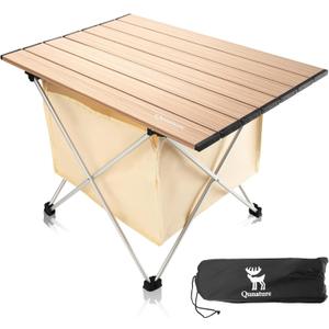 Portable Camping Table Folding Beach Table Ultralight Aluminum Camp Table with Storage Bag for Beach Hiking Backpacking Fishing Picnic (Medium)