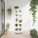 Qupui 6 Tier Corner Shelf Stand, 66 Tall Corner Bookshelf Multipurpose Shelving Unit, Plant Stand Display Rack Home Organizer Shelves for Bedroom Living Room, White
