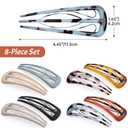 8-Pack French Hair Pins, 4 Solid Color & 4 Tortoise Shell Pattern Hair Clips for Daily Wear, No-Slip Strong Hold Plastic French Hairpin for Women & Girls for Thick & Thin Bun & Twist Hairstyles