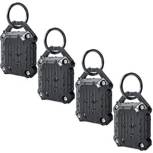 Dovick- Waterproof Airtag Keychain Holder Case 4 Pack,Screw Full Cover Compatible with Apple Air Tag Tracker Key Ring