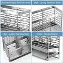 Utensil Holder, Upgrade Stainless Steel Utensil Drying Rack with Automatic Drain Tray for Kitchen Counter, Silverware Cutlery Organizer for Spoons, Forks, Knifes, Chopsticks (Silver)