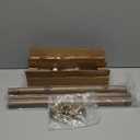 Wood Curtain Rods for Windows: 1 Inch Diameter Adjustable Drapery Rods 32" to 45",2 Pack Boho Curtain Rod with Imitation Wood Grain Leaf Pattern Finials