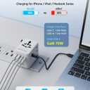 Universal Travel Adapter, International Travel Plug Adapter with 3 USB-C 2 USB-A Ports 70W, All in One Portable Socket, for USA, UK, EU, AU 224+ Countries (White)