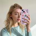 for iPhone 13 Case, Compatible with MagSafe, Cute Christmas Tree Magnetic Phone Case, Purple Liquid Silicone Soft Slim Fit Protective Cover for Women Girls