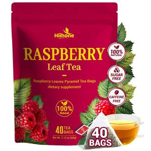 2 x Raspberry Leaf Tea - 40 Teabags,Caffeine-Free, Mild & Herbal Taste (EXP 10/21/27)