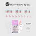 BTArtbox Press On Toenails Short - Tide Play Pedi, Easy-to-Apply 3D Starfish French Tip Square Toe Nail Press Ons with Glue and Adhesive Tabs in 15 Sizes - 30 Toenails All-in-One Kit