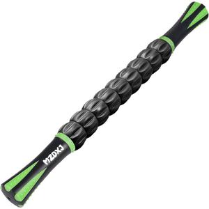 Muscle Roller Massage Roller Stick- Deep Tissue Fascia Blaster for Myofascial Pain Relief, Lymphatic Drainage & Body Sculpting, Handheld Physical Therapy & Recovery Tool (Green black-18 inch)