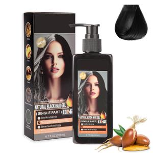 Polar Hair Dye Shampoo 3 IN 1 Gentle for Women & Men, Black Hair dye Complete Gray Coverage, Black Hair Dye Shampoo contains Various Plant Extracts,Hair Color Shampoo No Ammonia & Peroxide, 200ml