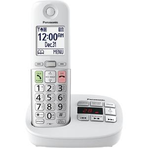 Panasonic Cordless Phone, Easy to Use with Large Display and Big Buttons, Flashing Favorites Key, Built in Flashlight, Call Block, Volume Boost, Talking Caller ID, 1 Cordless Handset KXTGU430W, 1 Handset White