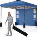 12X12 Pop Up Canopy Tent with Wall,Removable Pockets Sidewall for Extra Storage,Heavy Duty One Person Set Up Event Tent,Easy Up Canopy with One Push Button,Blue