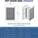 Dog Door for Wall Steel Frame, Telescoping Tunnel & Double Food-Grade Silicone Flaps Pet Door, Doggy Doors with Secure Lock (Pets Up to 40 lbs) - Medium