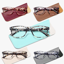 Reading Glasses Blue Light Blocking, Computer Glasses for Women Men, Fashion Square Eyeglasses 5 Pairs, +0.0