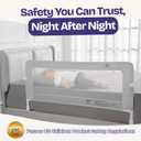 ComfyBumpy Premium Adjustable Bed Rail for Toddlers, Swing-Down Safety Guard, Height Adjusts 24.4"–32.3"H, Extra-Long 55.5", Sturdy Steel & Breathable Mesh, For Twin, Full, Queen & King, Gray, 1-Pack