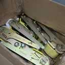 SALUINOKI 5 Pack 4 inch Ratchet Flat Hook Heavy Duty Yellow x12 inch(No Strap), Compatible with 4 inch Winch Straps for Flatbed Trailer