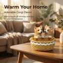 Corgi Figurine Dog Gift Basket Resin Statue Key Bowl Entryway Table Decor Decorative Rattan Style Dog Storage Bowl for Keys Candy Fruit Holder Corgi Lovers Gifts, 7.9 Inch