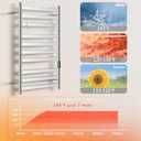 Heated Towel Rack for Bathroom, Towel Warmer with 10 Bar Flat Rack Large, Electric Hot Towel Rack Wall Mounted, LED Buit-in Timer, Hardwired or Plug-in, Stainless Steel, Fast Heating, Nickel