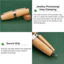 PH PandaHall 2 Pack Wooden Ring Clamp Ring Jewelers Holder Benchwork Hand Tool for Polishing Repairing Rings Vice With Wedge Lock Wedge Leather Stone Setting Engraving Jewelry Making Tool Valentine