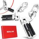 Benlari 1.25" Highway Pegs Short Angled Motorcycle Highway Foot Pegs Rests fit for Harley Engine Guard Parts Replacement for 1-1/4 Harley Davidson Road Glide, Electra Glide, Road King, Street Glide (CHROME)