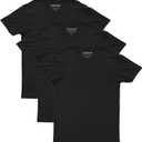 TREDECIM Men's 100% Organic Cotton Fine Jersey Soft Lightweight Short Sleeve Crew Neck T-Shirts Pack of 3 
(Black, Medium)