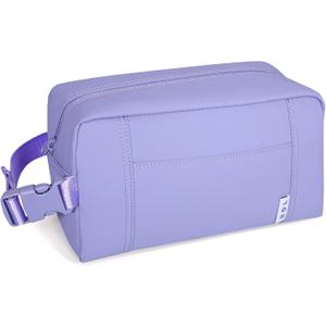 NOL Natural Organic Lifestyle Freezable Snack Bag, Leakproof Cooler Lunch Bag, Reusable, Zip Closure with Buckle Handle Nylon Waterproof Snack Box for Work Travel-Light purple