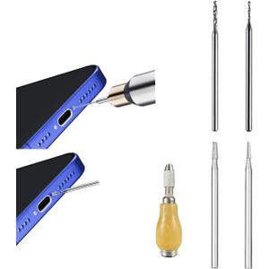 Damaged Screw Removal for Cell Phone, Broken Screw Extractor Set,4 Tungsten Steel Drill Bits(2.35mm) for Removing Stripped & Damaged Screws from Cell Phone, Laptops, Electronics, DIY Repair Tool Kit
