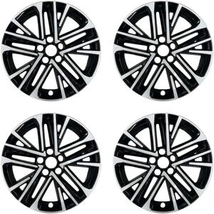 18-Inch Wheel Skin Set Compatible with Toyota Camry 2025 Wheel Covers; Set of 4 Pack; ABS Premium Quality; Snap On Installation (Black&Silver)