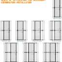 74.8" Extra Tall Pet Gate for Cat, 29.5"-51.6" Extra Wide Cat Gate with 8 Pressure Bolts, NO Drilling Pressure Mounted Tall Dog Gate Indoor, Black