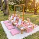 18 Pcs Picnic Paint Party Kit Picnic Set, 118 Inch, Pink