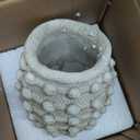 Rustic Farmhouse Vase, Boho Beige Vase for Pampas Grass Small Textured Knotted Vases for Flowers Decorative Cement Floral Vases for Home Decor, Living Room, Dining Table