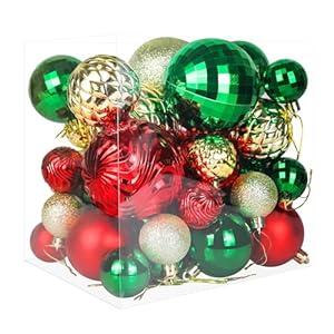 Annecy Christmas Tree Ornaments - 36 PCS Shatterproof Christmas Ball Ornaments Set for Holiday, Wreath & Party Decorations (Multi-Size, Black)