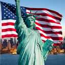 American Flag 5x8 FT Embroidered Stars, Sewn Stripes, Brass Grommets Polyester USA US Flag Long Lasting for Outdoor Use