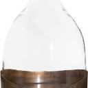 Creative Co-Op Sophisticated Glass Cloche with Metal Tray, Clear and Copper