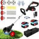 21V Electric Weed Wacker Battery Powered Weed Eater Cordless String Trimmer