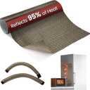 Heat Shield Automotive Aluminum Reflects 95% of Radiant Heat, 24" x 24" Stove Heat Shield to Protect Refrigerator, Heat Shield Wrap for Exhaust, Motorcycle, Wood Stove, Cabinet, Fireplace (Brown)
