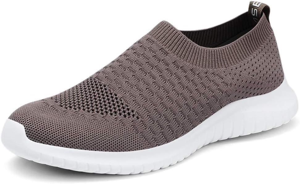 TIOSEBON Men's Walking Shoes Mesh Lightweight Breathable Yoga Travel Sneakers 10.5 US Brown