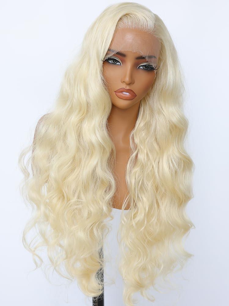 SOKU Brown 13x6 Lace Frontal Wig 32 Inch Long Lightweight Wavy Hair Pre Plucked Hairline with Baby Hair Glueless Transparent Lace Heat Resistant Synthetic Lace Front Wigs for Black Women