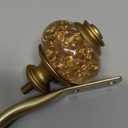 2 Pack Curtain Holdbacks, USFOOK Decorative Window Drapery Tiebacks (2 Pack/1 Pair), Curtain Tie Back Hooks for Wall with Gold Translucent Finials (3.95" L x 3.4" W)