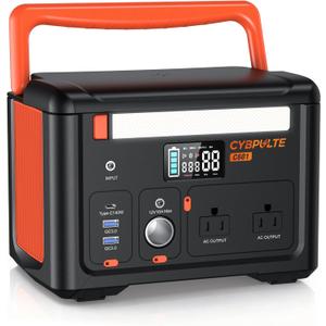 Portable Power Station 600W (1200W Surge), 299Wh Small Lightweight Portable Power for Camping & Spring Outdoor Use, Battery Backup Safe for Indoor Blackouts, 2 AC Outlet, 140W USB-C Fast Charging