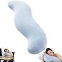 Cooling Body Pillow, 110cm Long Hugging Pillow with Removable Washable Cover, Pea Pod Shape Full Body Pillow for Side Sleepers, Pregnancy and Leg Support (Blue)