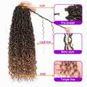 ZRQ 8 Packs Boho Faux Locs Crochet Hair 24 Inch Ombre Goddess Locs Croceht Braids, Pre Looped Boho Goddess Loc,Curly Bohemian Locs With Curly Ends Hair Extension T27#