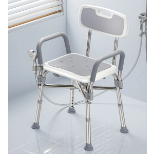 BLUELOG

Shower Chair for Elderly and Disabled, Reinforced 500 lbs Bath Seat Stool with Arms and Back for Insider Shower Sit On, Height Adjustable Tub Bench with Crossbars for Adults, Seniors, Easy to Assemble