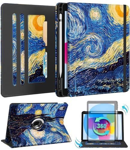 Kidcube for iPad 10th Generation Case 2022, for iPad (A16) Case 11th Generation 2025 - for Women Girls Kids Cute Rotating Stand Folio Cover with Pencil Holder & Card Slot Cool Design Teens Cases