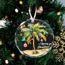Palm Tree Christmas Ornament - Coastal Beach Ornaments for Christmas Tree, Ocean and Beachy Ornaments for Your Beach Themed, Unique Decorations for A Tropical Holiday